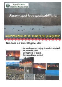 Apel la responsabilitate privind stoparea incendiilor de vegetație și deșeuri!